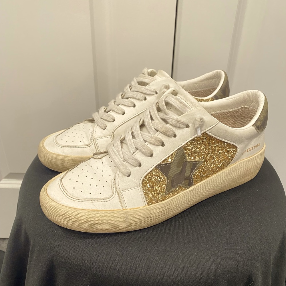 Vintage Havana Camo & Gold Sparkle Sneakers
